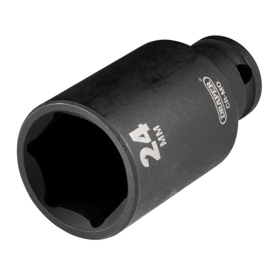 Draper 20182 Draper HI-TORQ Metric Deep Impact Socket, 3/8" Sq. Dr., 24mm