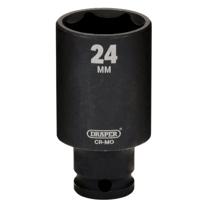 Draper 20182 Draper HI-TORQ Metric Deep Impact Socket, 3/8" Sq. Dr., 24mm