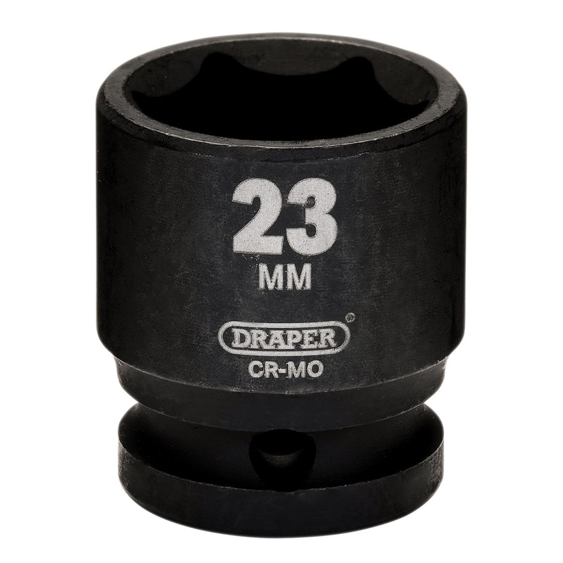 Draper 20185 Draper HI-TORQ Metric Impact Socket, 1/2" Sq. Dr., 23mm