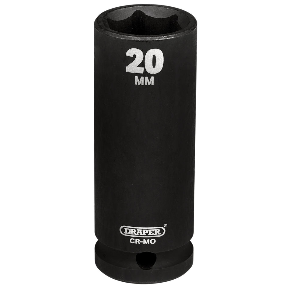 Draper 20191 Draper Hi-TORQ Deep Impact Socket, 1/2" Sq. Dr., 20mm