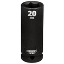 Draper 20191 Draper Hi-TORQ Deep Impact Socket, 1/2" Sq. Dr., 20mm