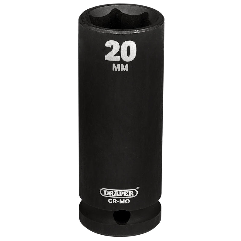 Draper 20191 Draper Hi-TORQ Deep Impact Socket, 1/2" Sq. Dr., 20mm
