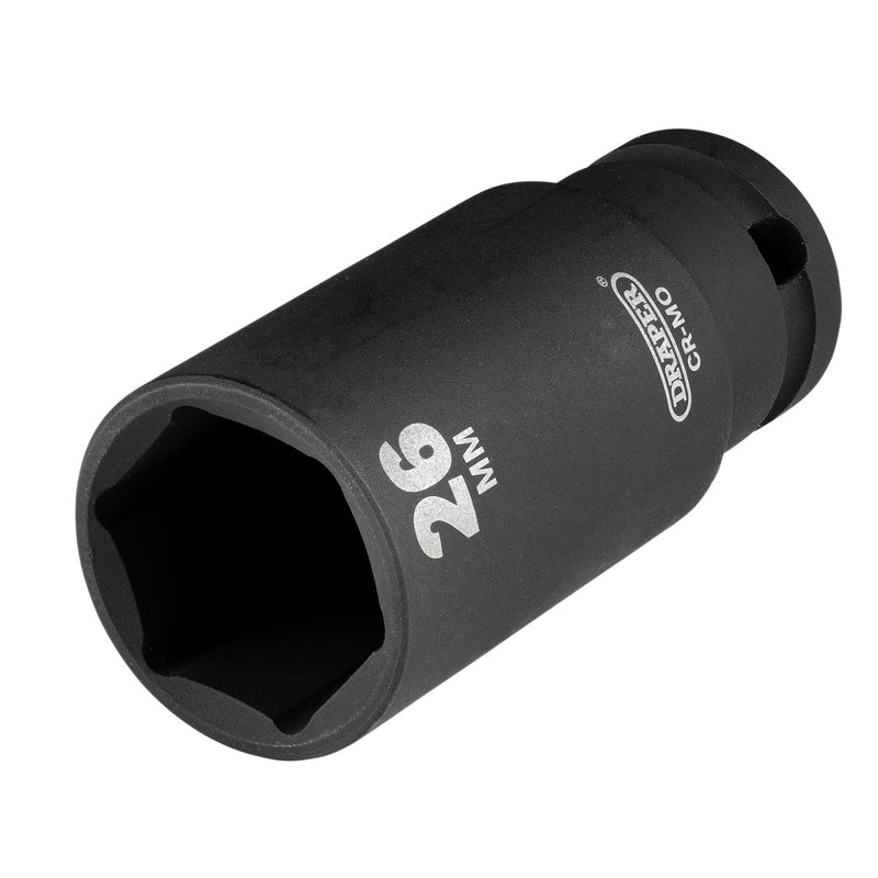 Draper 20193 Draper HI-TORQ Metric Deep Impact Socket, 3/8" Sq. Dr., 26mm