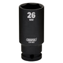 Draper 20193 Draper HI-TORQ Metric Deep Impact Socket, 3/8" Sq. Dr., 26mm