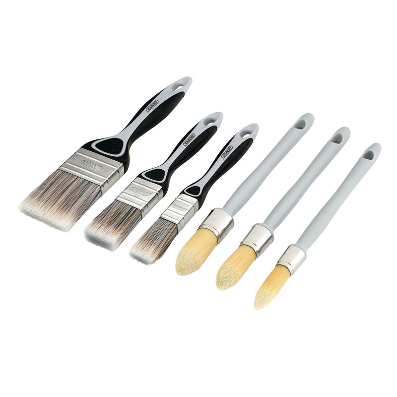 Draper 20450 Flat and Round Sash Paint Brush Set (6 Piece)