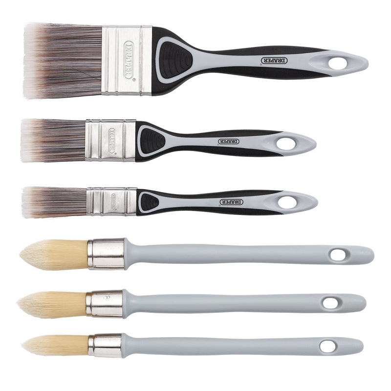 Draper 20450 Flat and Round Sash Paint Brush Set (6 Piece)