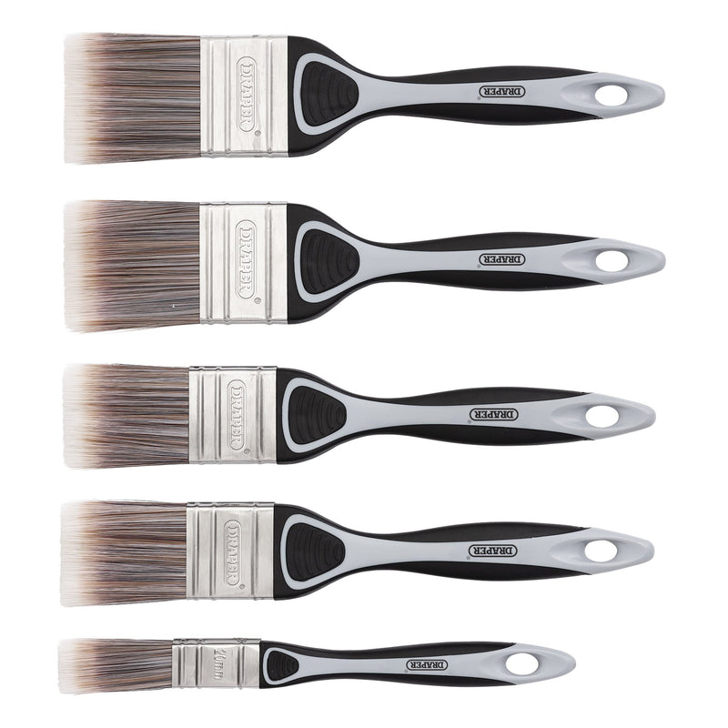 Draper 20618 Soft Grip Flat Paint Brush Set (5 Piece)