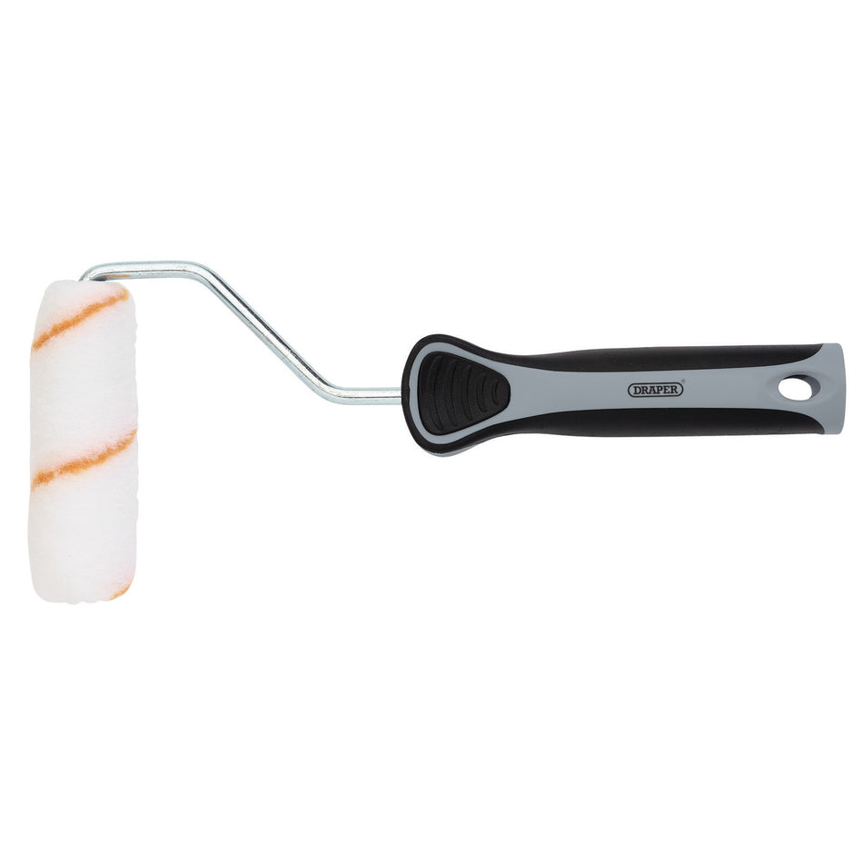 Draper 20792 Medium Pile Polyester Paint Roller with Soft Grip Handle, 4"/100mm