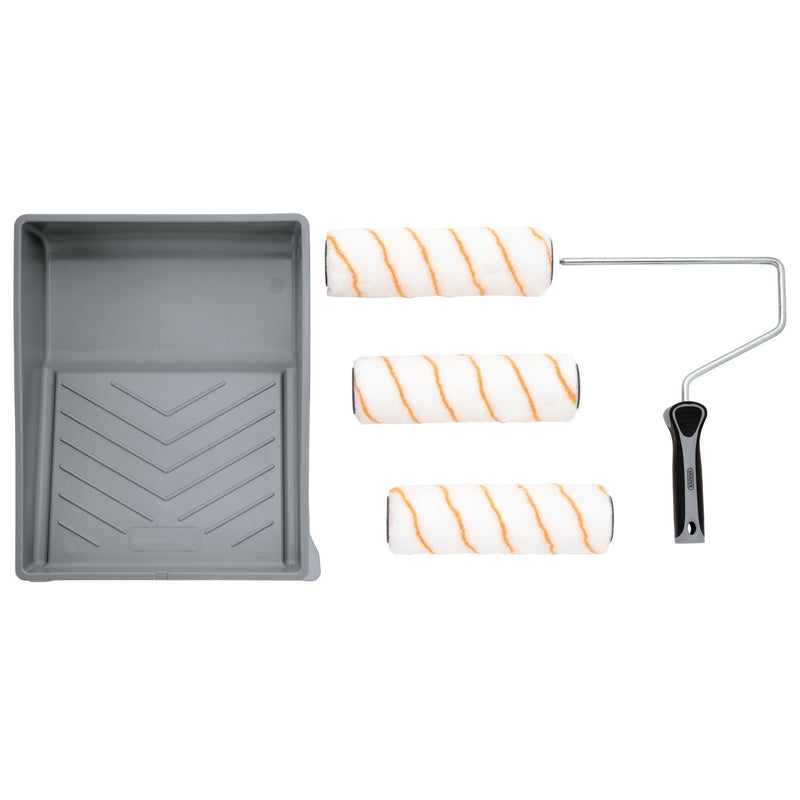 Draper 20945 Medium Pile Polyester Paint Roller Set with Soft Grip (5 Piece)