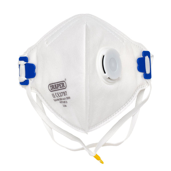 Draper 21244 FPP3 NR Vertical Fold Flat Face Masks with Valve (Pack of 10)