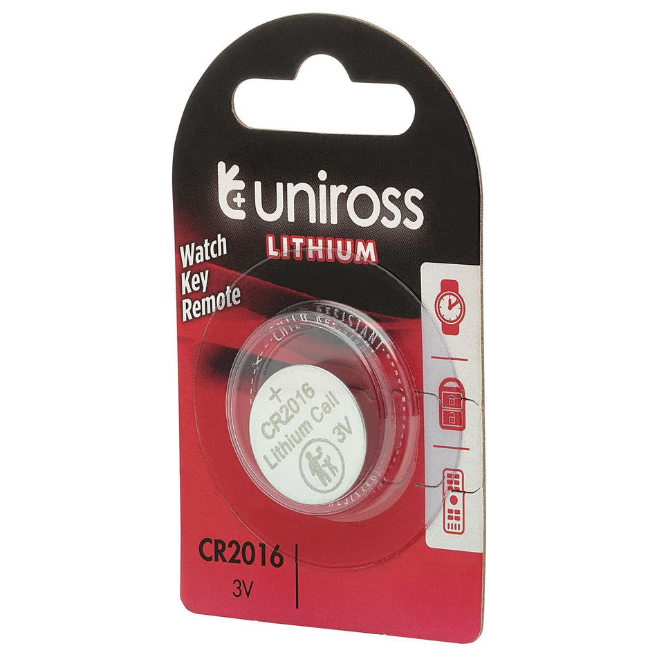 Draper 21593 Uniross Lithium Coin Cell CR2016 Battery