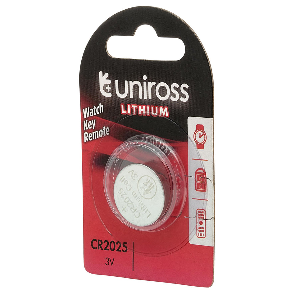 Draper 21594 Uniross Lithium Coin Cell CR2025 Battery