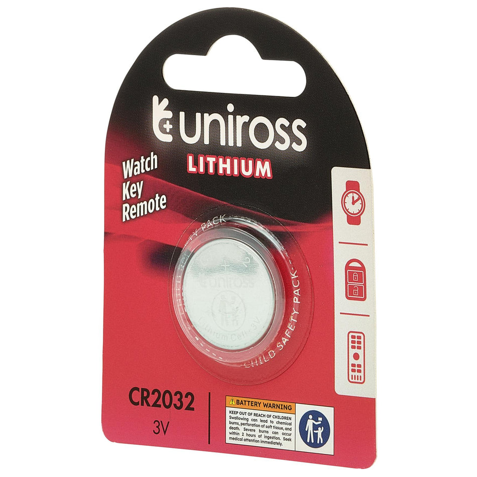 Draper 21595 Uniross Lithium Coin Cell CR2032 Battery