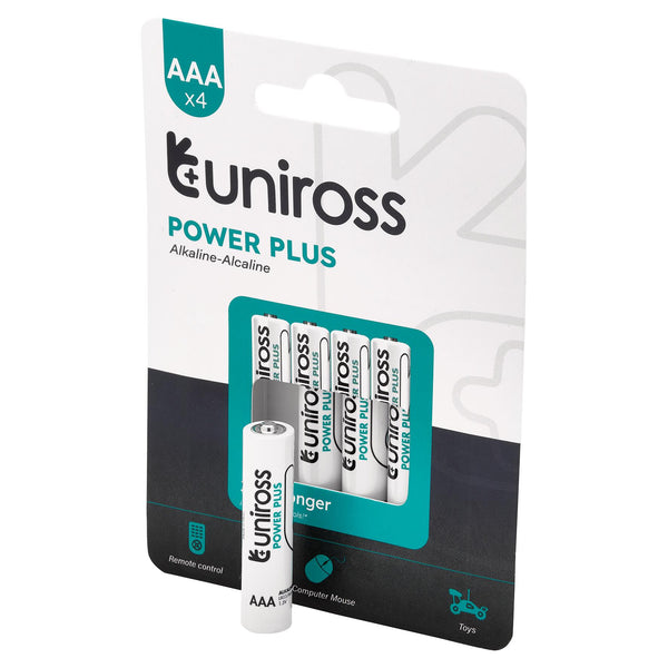 Draper 21606 Uniross LR03 AAA Power Plus Alkaline Batteries (Pack of 4)