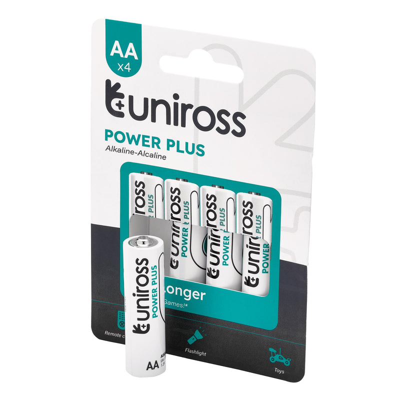 Draper 21610 Uniross LR6 AA Power Plus Alkaline Batteries (Pack of 4)