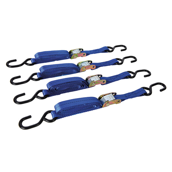 Silverline 217585 Cam Buckle Tie Down Strap S-Hook 2m x 25mm 4pk