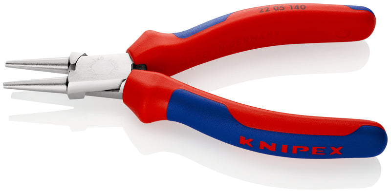 KNIPEX 22 05 140 Round Nose Pliers with multi-component grips chrome-plated 140 mm