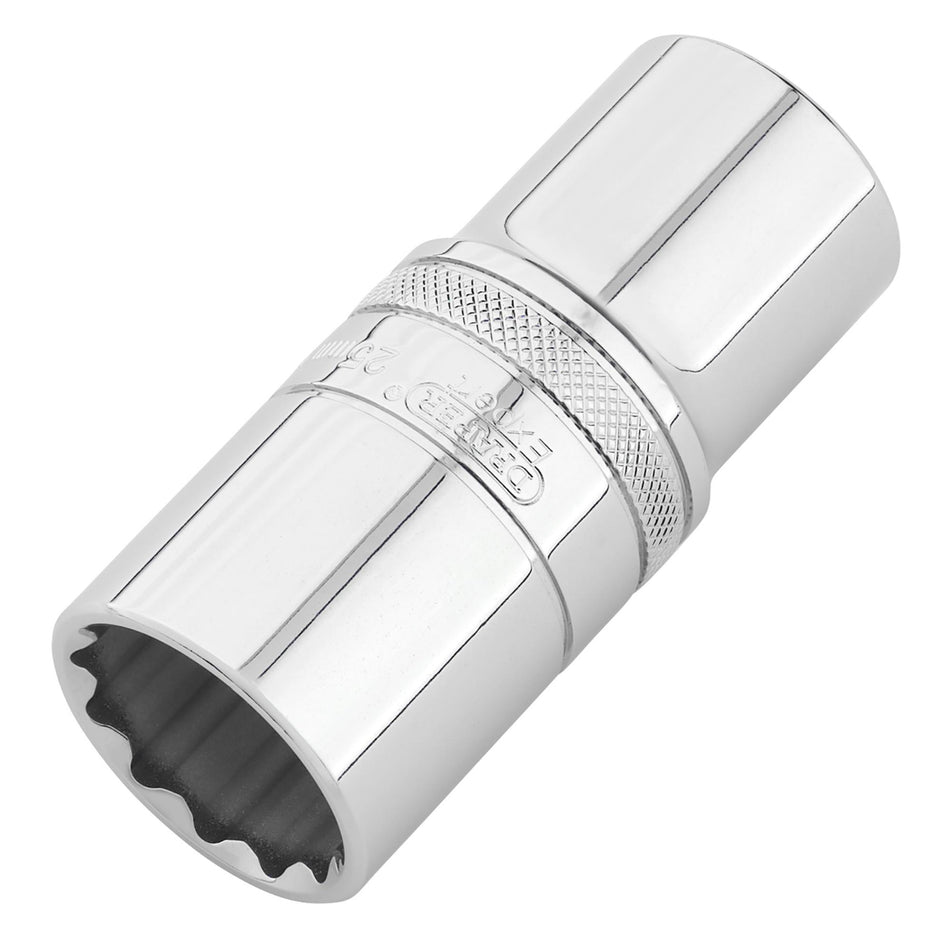 DRAPER 22424 Draper Expert HI-TORQ® 12-Point Metric Deep Socket, 1/2" Sq. Dr., 25mm