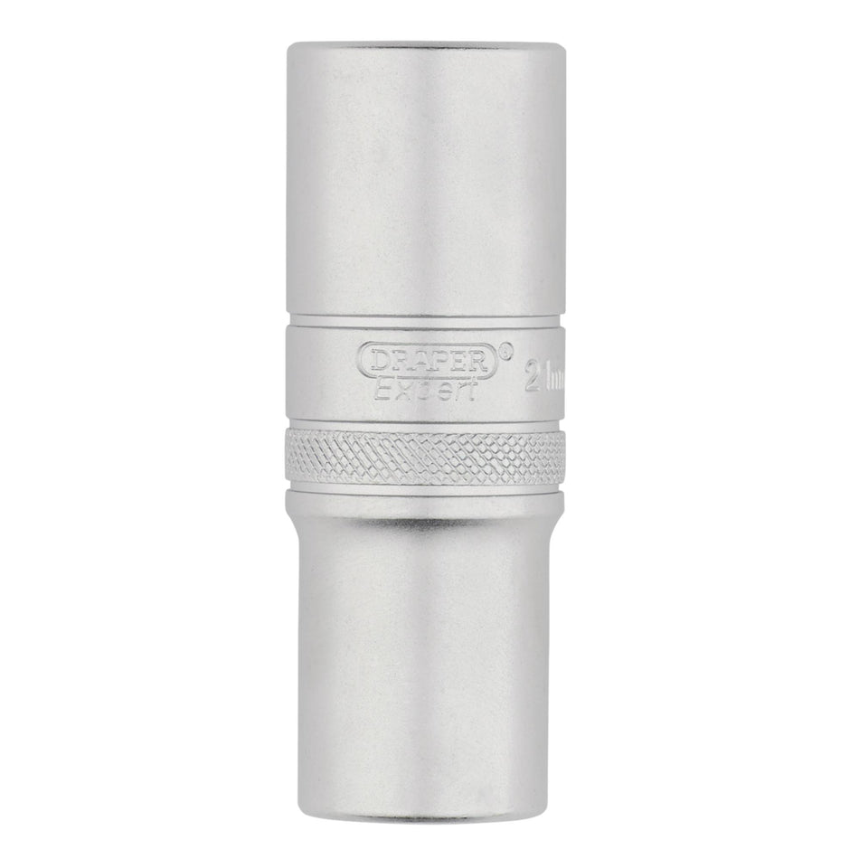 DRAPER 22442 Draper Expert HI-TORQ® 6-Point Metric Deep Socket, 1/2" Sq. Dr., 21mm