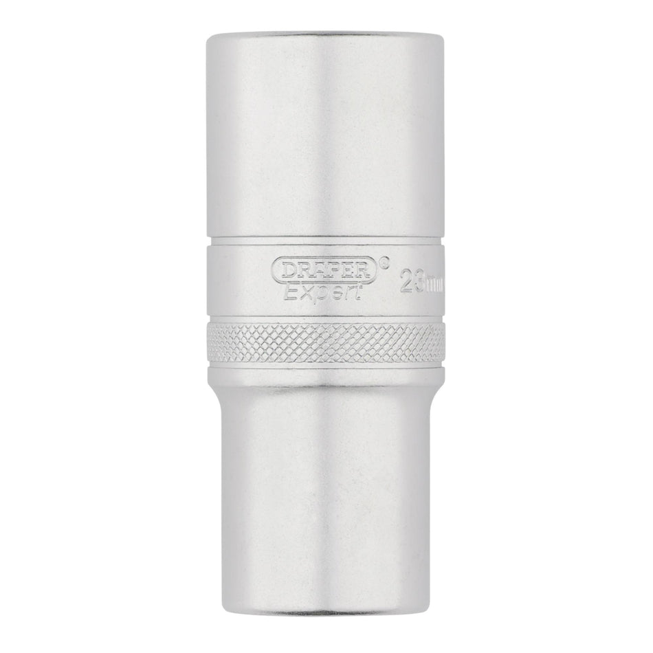 DRAPER 22444 Draper Expert HI-TORQ® 6-Point Metric Deep Socket, 1/2" Sq. Dr., 23mm