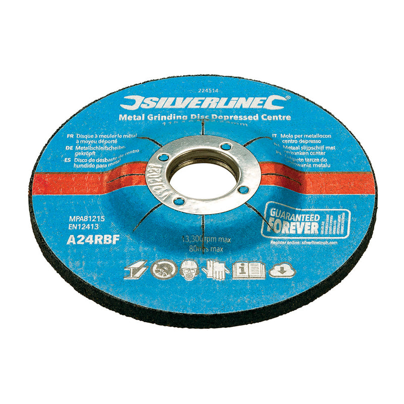 Silverline 224514 Metal Grinding Discs Depressed Centre 10pk