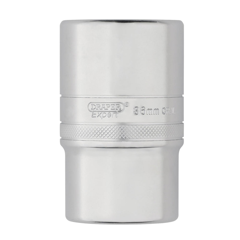 DRAPER 22497 Draper Expert HI-TORQ® 6-Point Metric Deep Socket, 1/2" Sq. Dr., 36mm