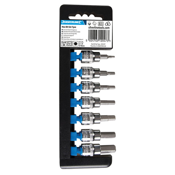 Silverline 225127 Hex Bit Set 3/8" Drive 7pce