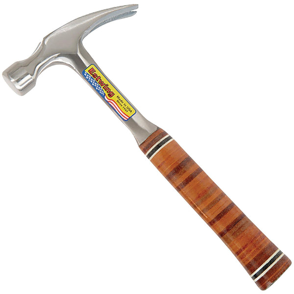 Draper 23500 Estwing E12S Straight Claw Hammer with Leather Grip, 12oz/336g