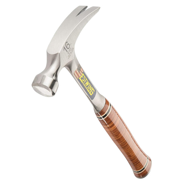 DRAPER 23509 Estwing E16S Straight Claw Hammer with Leather Grip, 16oz/448g