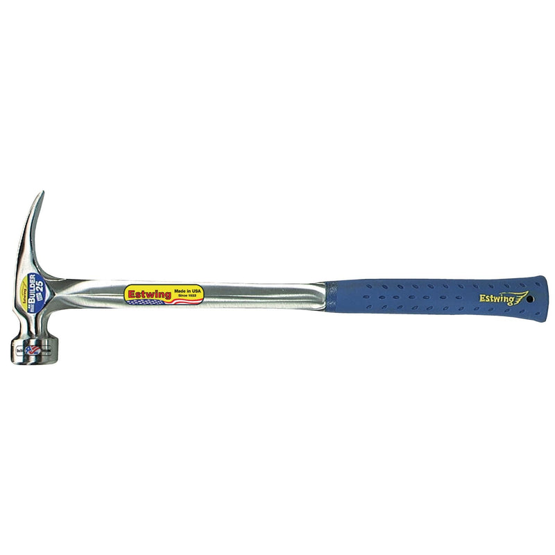 Draper 23571 Estwing E3/25SM BIG BLUE Milled Face Straight Framing Hammer, 25oz/700g, 18"