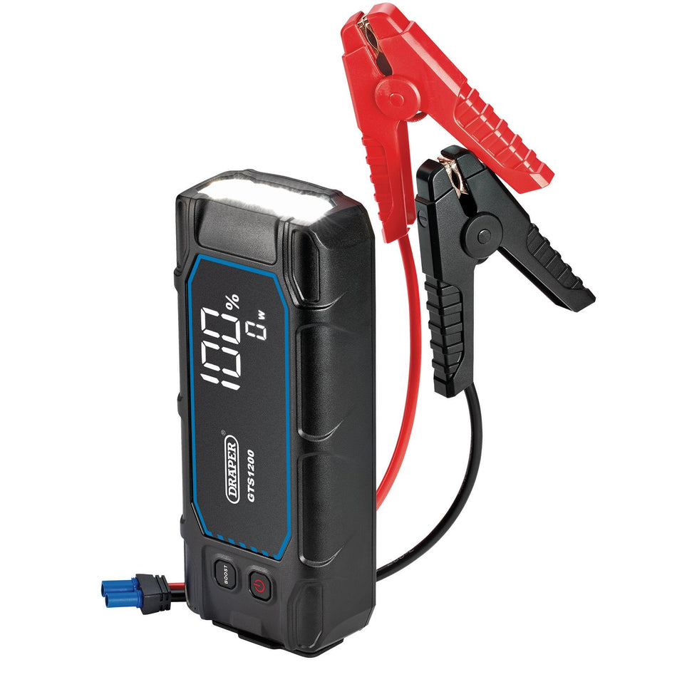 Draper 23728 12V Lithium Jump Starter with Digital Display, 1200A