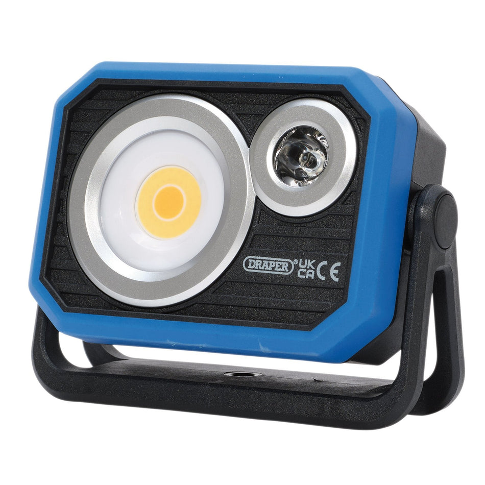 Draper 23847 COB XPG Rechargeable Work Light and Powerbank, 10W, 1000 Lumens, USB-C Cable Supplied