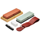 Draper 23968 Whetstone Sharpening Stone Set with Non-Slip Base and Angle Guide, 400/1000/3000/8000 Grit