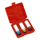 Clarke 1700584 PRO184 1/2" Square Drive Alloy Wheel Thin Wall Impact Socket Set 3 Piece