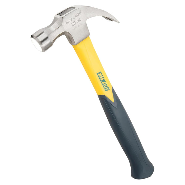 Draper 24082 Estwing EMRF20C Sure Strike Curved Claw Hammer with Fibreglass Handle, 20oz/567g