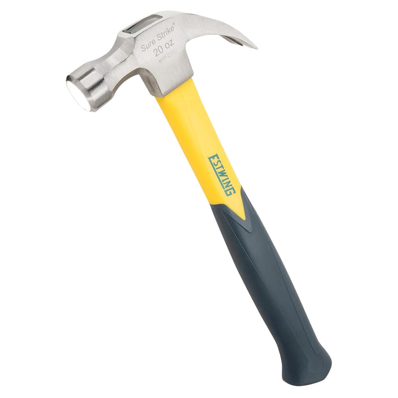 Draper 24082 Estwing EMRF20C Sure Strike Curved Claw Hammer with Fibreglass Handle, 20oz/567g