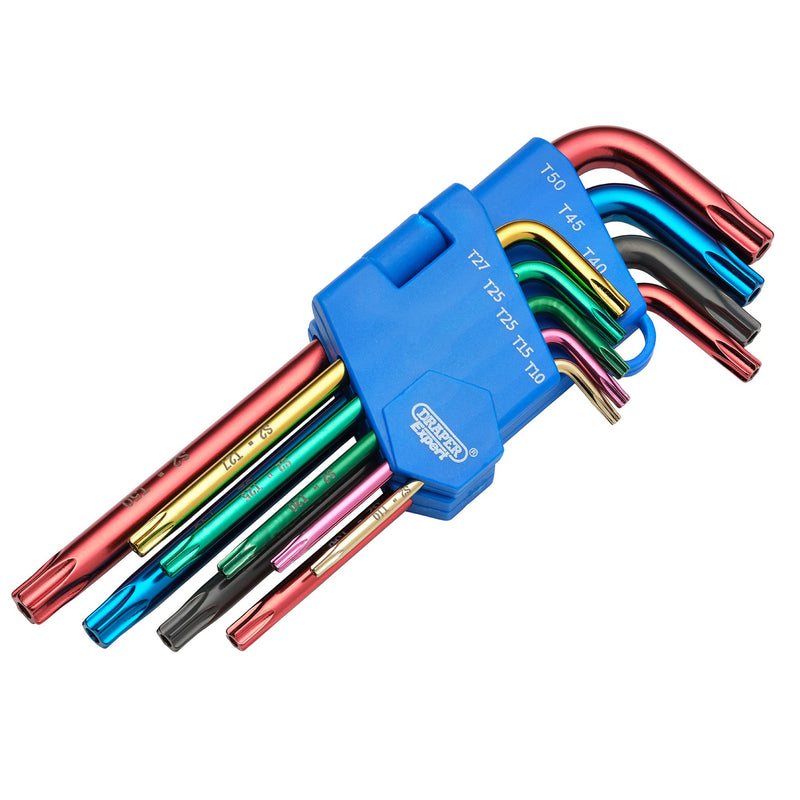 Draper 24122 Draper TX-STAR Security Coloured Hex. Key Set (9 Piece)