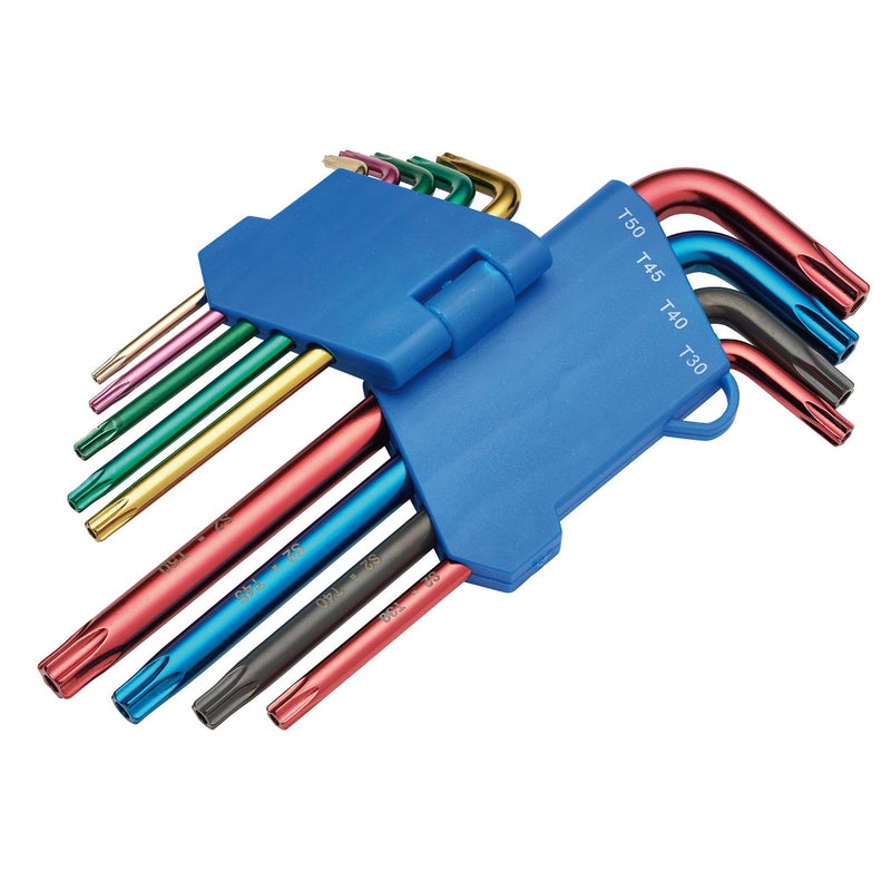 Draper 24122 Draper TX-STAR Security Coloured Hex. Key Set (9 Piece)