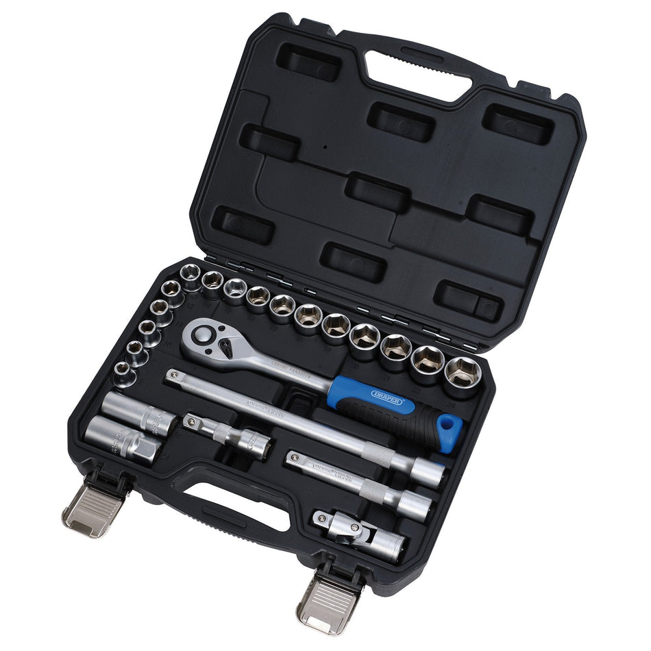 Draper 24229 HI-TORQ¨ Metric Socket Set, 1/2" Sq.. Dr. (23 Piece)
