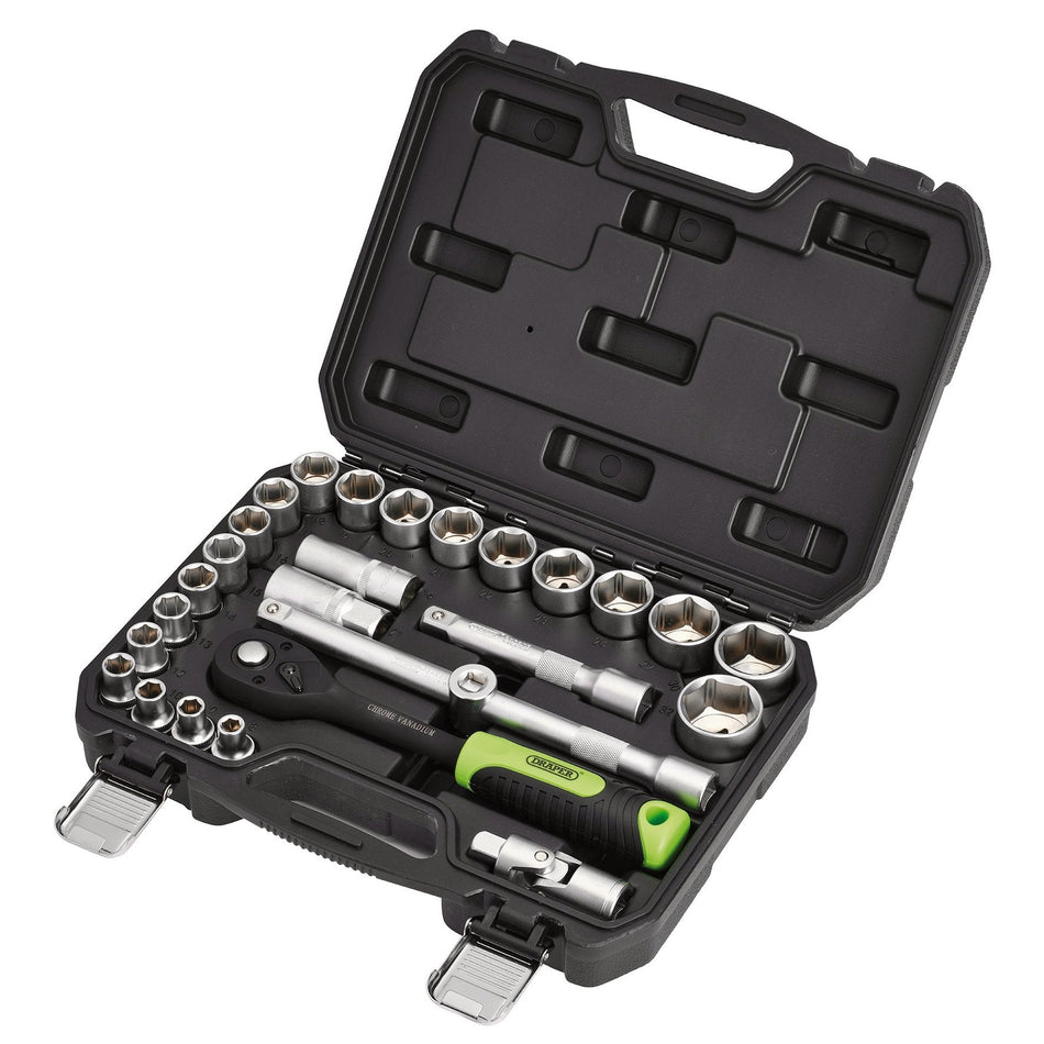 Draper 24234 HI-TORQ¨ Metric Socket Set, 1/2" Sq. Dr. (27 Piece)