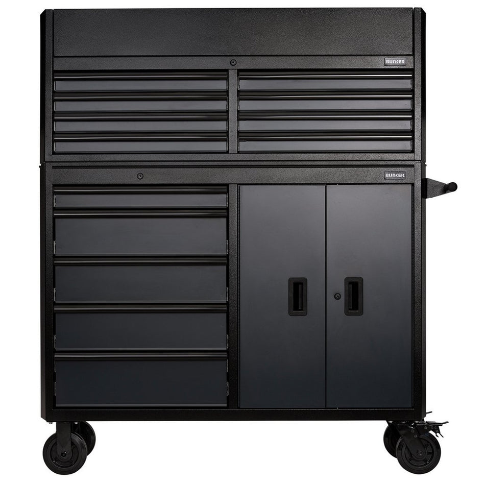 BUNKER 24256 Combined Roller Cabinet and Tool Chest, 13 Drawer, 52", Grey