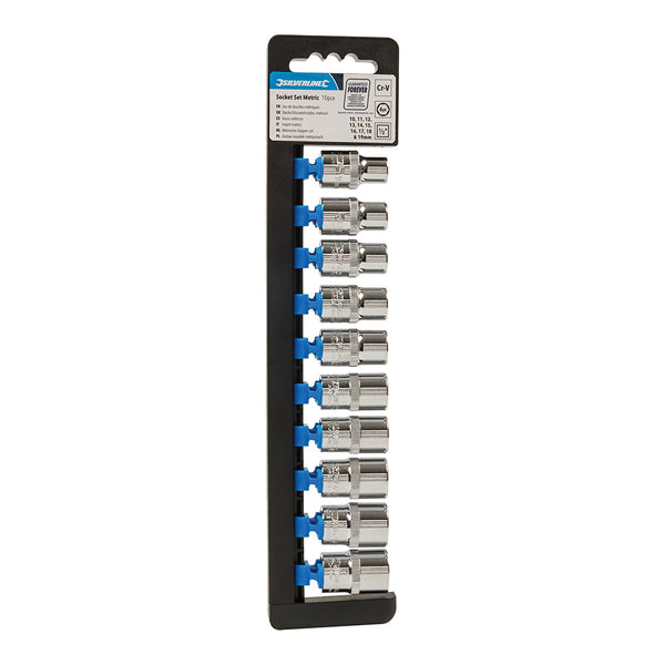 Silverline 245463 Socket Set 1/2" Drive 6pt Metric 10pce