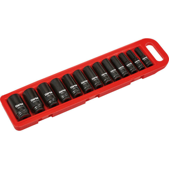 Clarke 1800371 CIS12/13  1/2"D Deep Impact Metric Socket Set - 13 pc