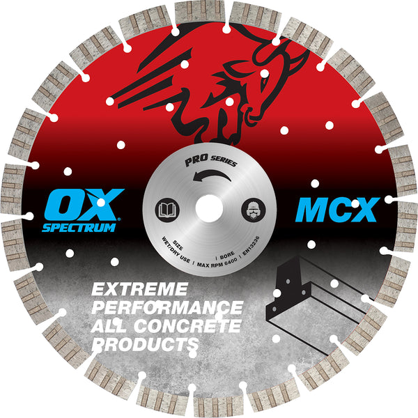 OX Tools OX-MCX350/20 Spectrum Superior Supercut Dia Blade - Concrete / GP - 350/20mm