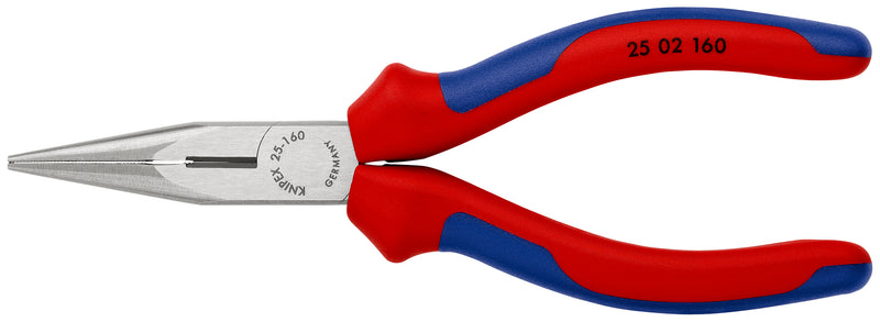 KNIPEX 25 02 160 Snipe Nose Side Cutting Pliers (Radio Pliers) with multi-component grips black atramentized 160 mm