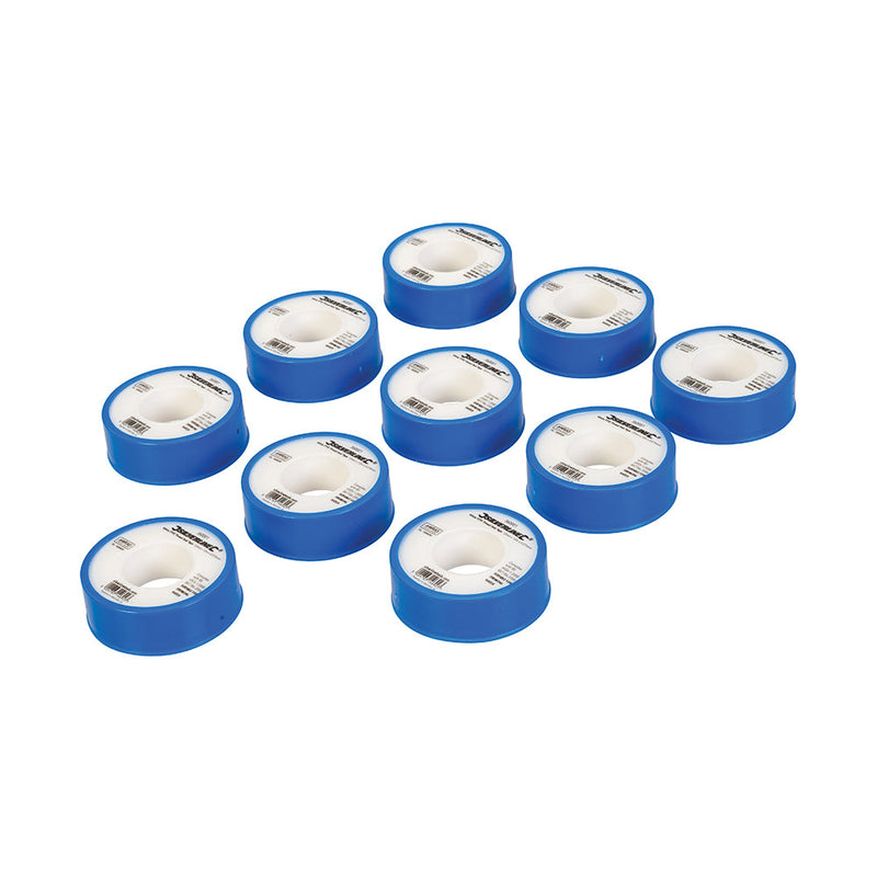 Silverline 250475 White PTFE Thread Seal Tape 10pk