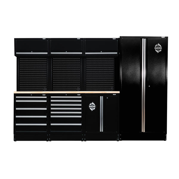 BUNKERå¨ 27203 15 Piece Modular Storage Combo with Worktop, 2955mm