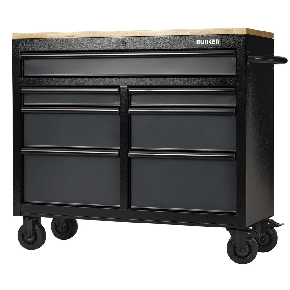 Draper 27207 BUNKER 7 Drawer Workbench Roller Tool Cabinet, 41" Grey