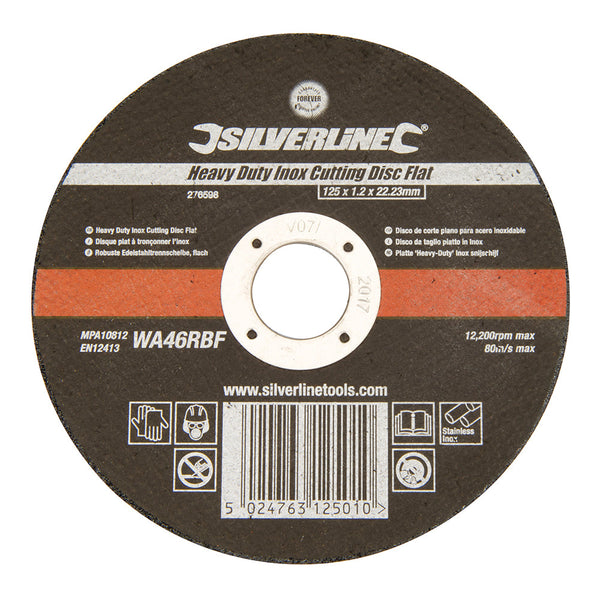 Silverline 276598 Heavy Duty Inox Cutting Disc Flat