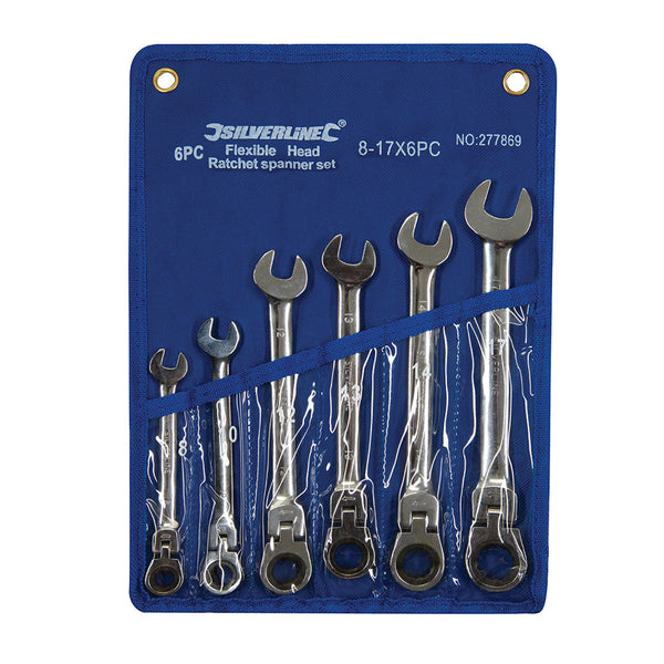 Silverline 277869 Flexible Head Ratchet Spanner Set 6pce